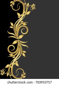 Stencil of gold flowers