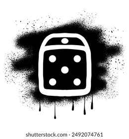  Stencil graffiti dice with black spray paint