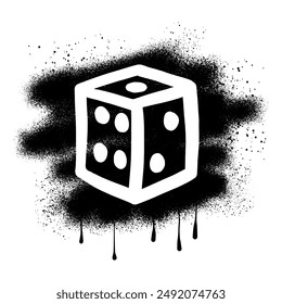  Stencil graffiti dice with black spray paint