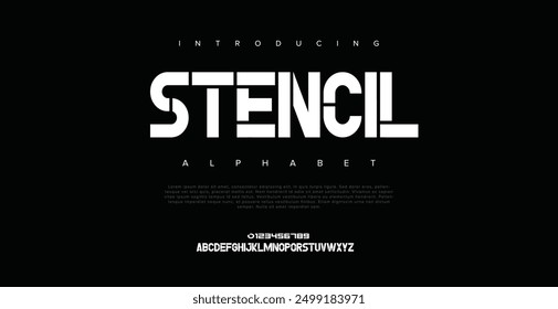 Stencil Hand drawn calligraphic vector monoline font. Distress signature letters. Modern script calligraphy type. ABC typography latin signature alphabet.