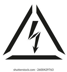 stencil of a high voltage sign in a single color. vector image