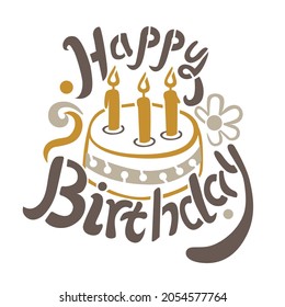 Stencil illustration. Vector graphic, birthday