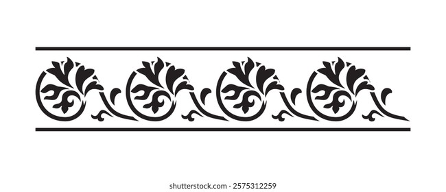 Stencil for interior decoration. Decorative stencil for applying paint and decorative coatings. Interior and exterior design, fabric and furniture decoration. Plotter or laser cutting.