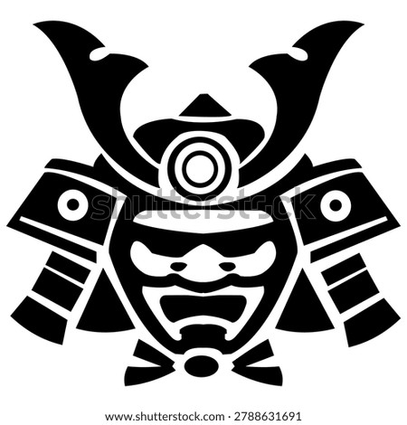 Stencil Japanese Samurai Helmet Kabuto