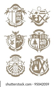 Stencil knightly arms, vector