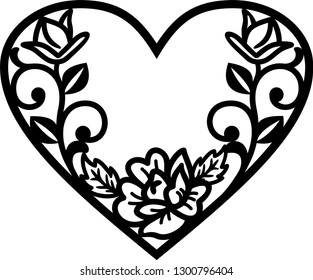 Stencil Lacy Hearts Carved Openwork Pattern Stock Vector (Royalty Free ...