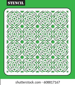 Stencil. Laser cut template. Template pattern for decorative panel. Mosaic ornament for design, wedding invitations, greeting cards, wallpaper.