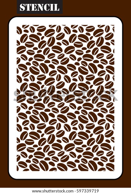 Stencil Laser Cutting Rectangle Pattern Coffee Stock Vector (Royalty ...