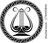 stencil of lyre. vector illustration