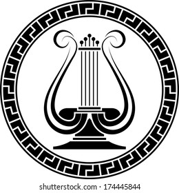 stencil of lyre. vector illustration