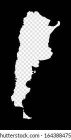 Stencil map of Argentina. Simple and minimal transparent map of Argentina. Black rectangle with cut shape of the country. Classy vector illustration.