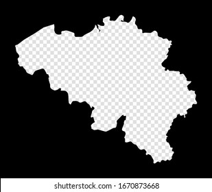 Stencil map of Belgium. Simple and minimal transparent map of Belgium. Black rectangle with cut shape of the country. Stylish vector illustration.