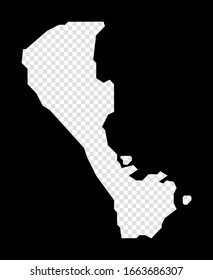 Stencil map of Boracay. Simple and minimal transparent map of Boracay. Black rectangle with cut shape of the island. Trendy vector illustration.