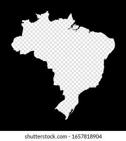 Stencil map of Brazil. Simple and minimal transparent map of Brazil. Black rectangle with cut shape of the country. Awesome vector illustration.