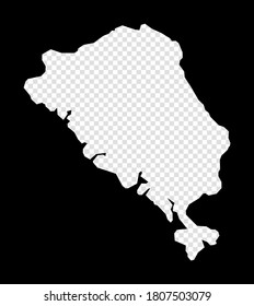 Stencil map of Colon Island. Simple and minimal transparent map of Colon Island. Black rectangle with cut shape of the area. Authentic vector illustration.