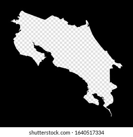Stencil map of Costa Rica. Simple and minimal transparent map of Costa Rica. Black rectangle with cut shape of the country. Trendy vector illustration.