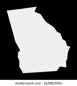 Stencil map of Georgia. Simple and minimal transparent map of Georgia. Black rectangle with cut shape of the US state. Cool vector illustration.