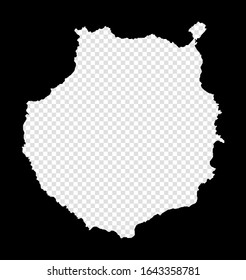 Stencil map of Gran Canaria. Simple and minimal transparent map of Gran Canaria. Black rectangle with cut shape of the island. Appealing vector illustration.