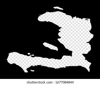 Mapa del esténcil de Haití. Mapa simple y mínimo transparente de Haití. Rectángulo negro con forma de corte del país. Encantadora ilustración vectorial.