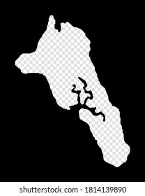 Mapa de plantilla de la isla Havelock. Mapa transparente simple y mínimo de la isla Havelock. Rectángulo negro con forma de corte del área. Encantadora ilustración vectorial.