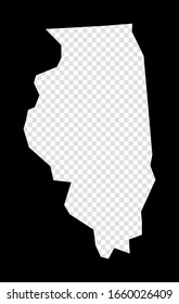 Stencil map of Illinois. Simple and minimal transparent map of Illinois. Black rectangle with cut shape of the us state. Neat vector illustration.