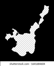 Stencil map of Ishigaki. Simple and minimal transparent map of Ishigaki. Black rectangle with cut shape of the island. Stylish vector illustration.