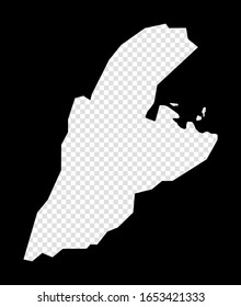 Mapa de galería de símbolos de Kastellorizo. Mapa transparente simple y mínimo de Kastellorizo. Rectángulo negro con forma de corte de la isla. Increíble ilustración vectorial.