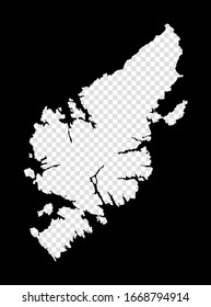 Stencil map of Lewis and Harris. Simple and minimal transparent map of Lewis and Harris. Black rectangle with cut shape of the island. Appealing vector illustration.