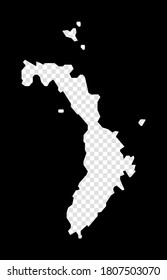 Mapa del esténcil de la isla de Lord Howe. Mapa simple y mínimo transparente de la isla Lord Howe. Rectángulo negro con forma de corte del área. Ilustración vectorial cautivadora.
