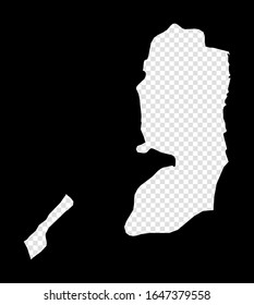Stencil map of Palestine. Simple and minimal transparent map of Palestine. Black rectangle with cut shape of the country. Attractive vector illustration.