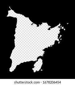 Mapa de galería de símbolos de Panay. Mapa transparente simple y mínimo de Panay. Rectángulo negro con forma de corte de la isla. Ilustración vectorial con clase.