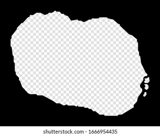 Stencil map of Rarotonga. Simple and minimal transparent map of Rarotonga. Black rectangle with cut shape of the island. Amazing vector illustration.