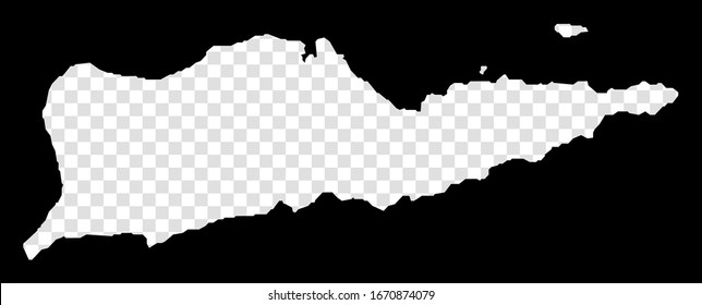 Stencil map of Saint Croix. Simple and minimal transparent map of Saint Croix. Black rectangle with cut shape of the island. Attractive vector illustration.