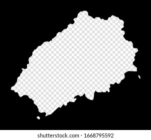 Mapa del esténcil de Santa Elena. Mapa simple y mínimo transparente de Santa Elena. Rectángulo negro con forma de corte de la isla. Auténtica ilustración vectorial.