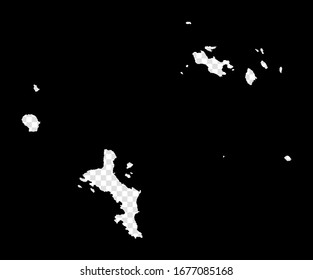 Stencil map of Seychelles. Simple and minimal transparent map of Seychelles. Black rectangle with cut shape of the island. Appealing vector illustration.