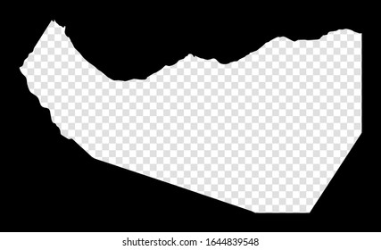 Stencil map of Somaliland. Simple and minimal transparent map of Somaliland. Black rectangle with cut shape of the country. Powerful vector illustration.