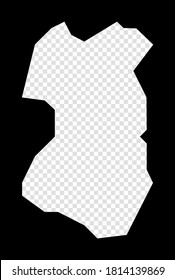 Stencil map of Tenggol Island. Simple and minimal transparent map of Tenggol Island. Black rectangle with cut shape. Creative vector illustration.