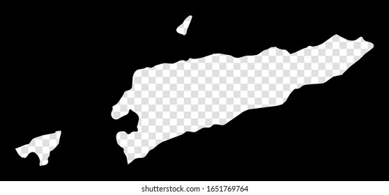 Stencil map of Timor-Leste. Simple and minimal transparent map of Timor-Leste. Black rectangle with cut shape of the country. Charming vector illustration.