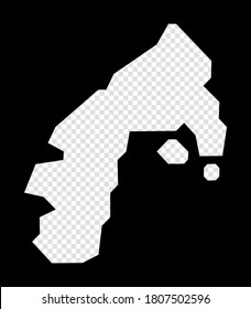 Stencil map of Water Island. Simple and minimal transparent map of Water Island. Black rectangle with cut shape of the area. Amazing vector illustration.