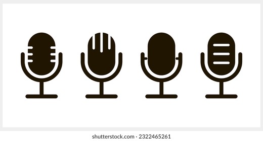 Stencil microphone icon Music clipart Vector stock illustration EPS 10