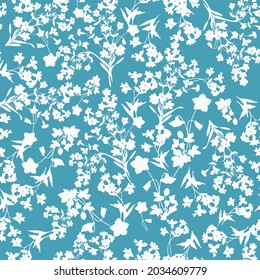 STENCIL MONOSHROME FLORAL SEAMLESS PATTERN