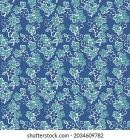 STENCIL MONOSHROME FLORAL SEAMLESS PATTERN