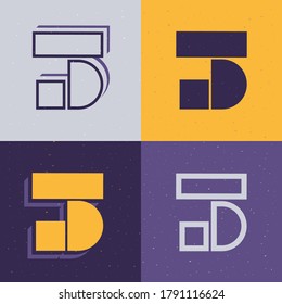 Conjunto de logotipos número tres del patrón. Iconos planos perfectos para usar en cualquier etiqueta militar, logos deportivos, carteles de graffiti, identidad de construcción, etc.