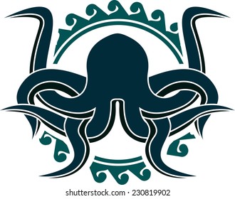 stencil of octopus. vector illustration