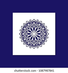 Stencil of openwork mandala. Template for laser cutting. Paper cut ornament.Vector oriental pattern in arabesque style.