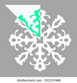 Stencil ornament for hand made snowflake. Vector illustration