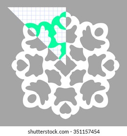 Stencil ornament for hand made snowflake. Vector illustration