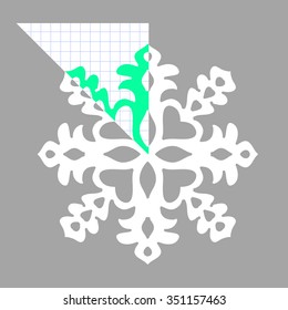 Stencil ornament for hand made snowflake. Vector illustration