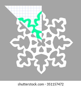 Stencil ornament for hand made snowflake. Vector illustration