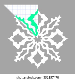 Stencil ornament for hand made snowflake. Vector illustration
